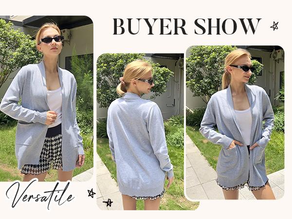 Women's Long Cardigan Sweaters Lightweight Open Front Duster Knit Fashion Sweater Coats Trendy Cardigans with Pocket Women's Long Cardigan Sweaters Lightweight Open Front Duster Knit Fashion Sweater Coats Trendy Cardigans with Pocket