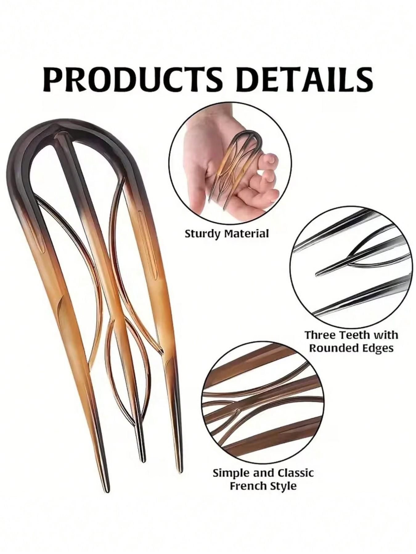 French Hair Clips - U-Shaped Retro Vintage Acetate Hairpins for Women with Thin & Thick Hair, Gentle Grip for Updos, Buns, Ponytails, 14+ Years Old, clips in hair, hair accessories for women, clips for hair accessories, everyday accessories