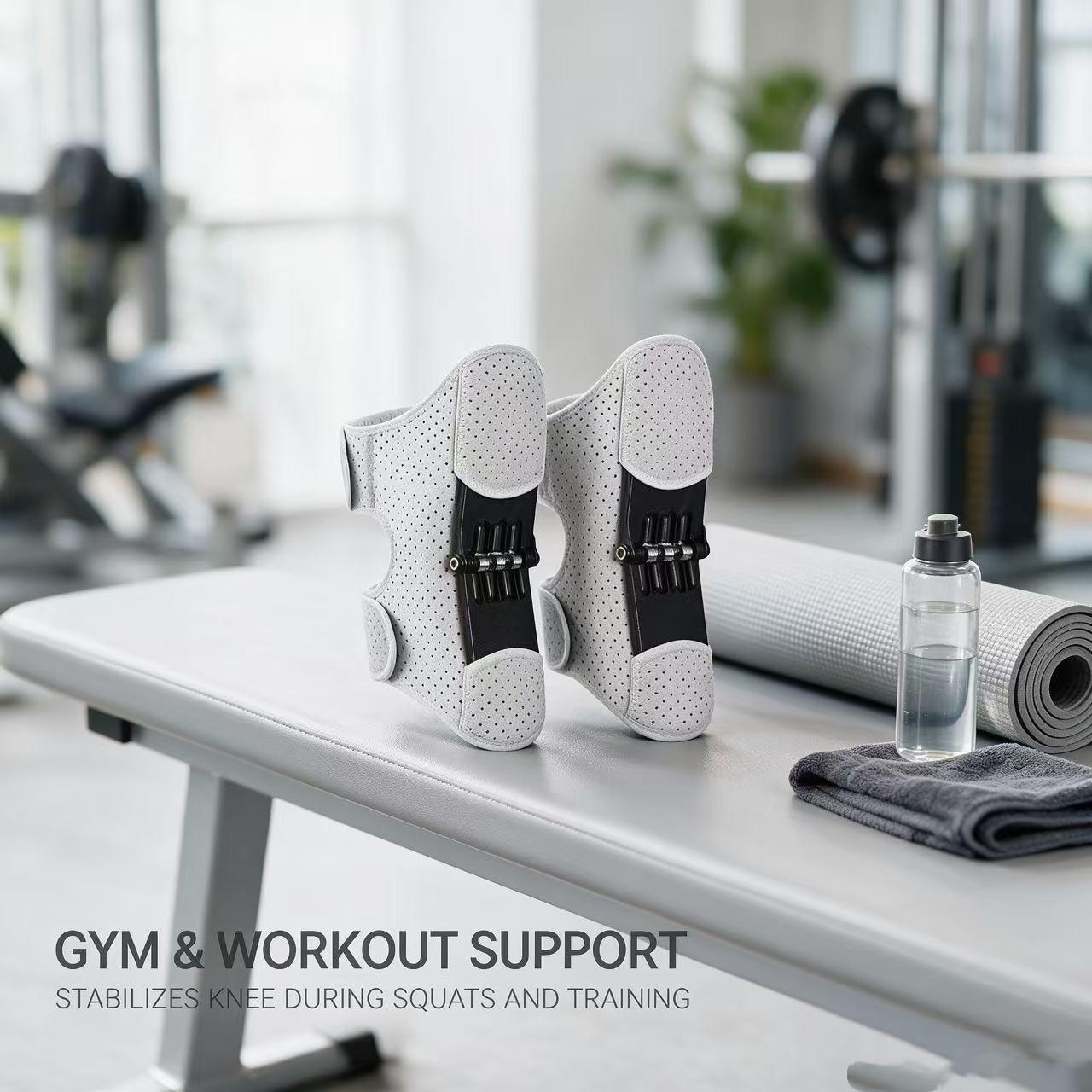 2 Pieces Knee Support Set for Spring, Dual-Axis Joint Support System, Non-Slip Straps, Ideal for Osteoarthritis, Running, Yoga
