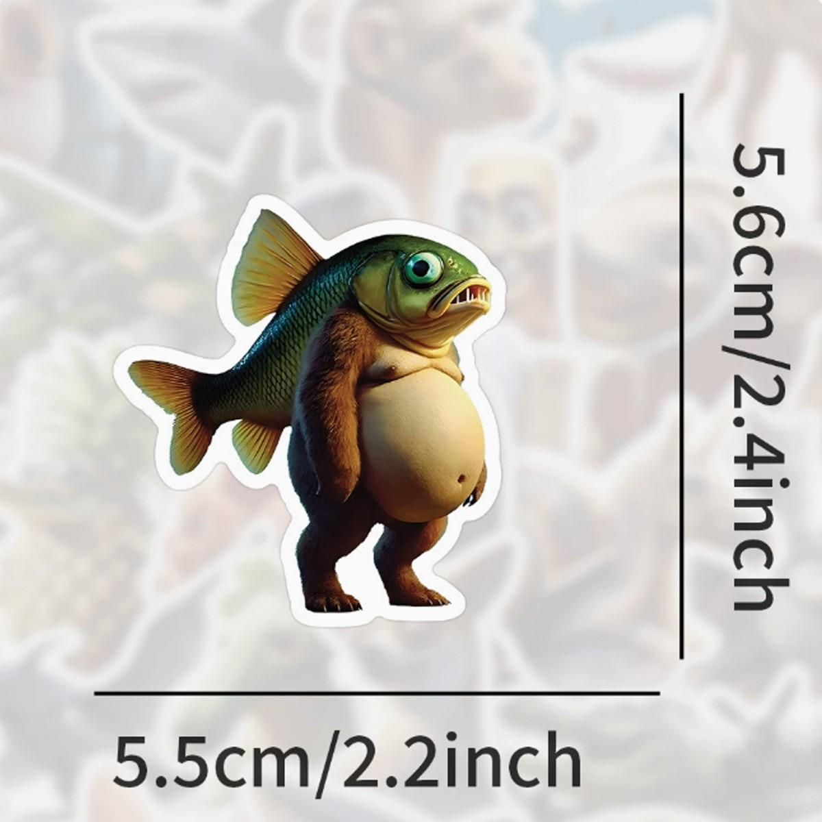 1Pc 50PCS Myth Creature Stickers Funny Weird Cartoon Monster Vinyl Waterproof Decals Aesthetic Graffiti Sticker Pack for Laptop Water Bottle Phone Case Skateboard Helmet Scrapbook DIY Decor Gift Spring Summer Party Supplies