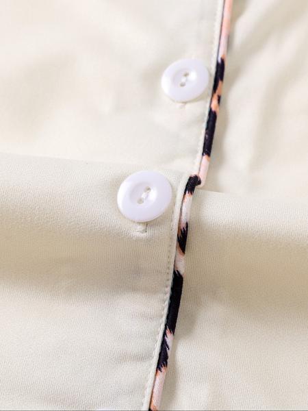 Children's 2-piece pajamas set, new style with short sleeves and shorts with a collar and pockets, fashionable pajamas, Casual Comfy Pajama, beautiful, comfortable soft pajamas, suitable for girls of middle and large size