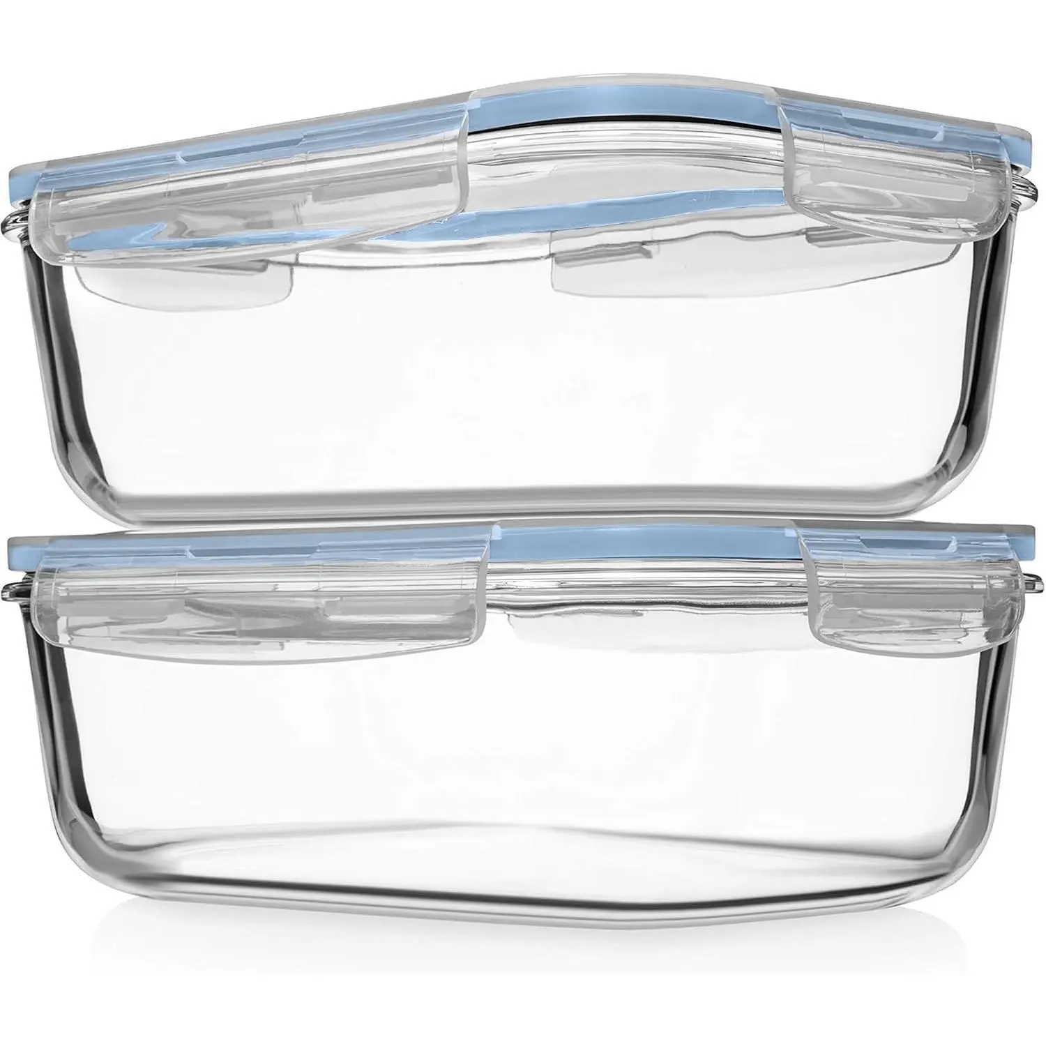 4 PC 1860ml / 63 Oz / 8 Cups Large Glass Food Storage Containers with Lids - Glass Meal Prep Containers for Roasting & Storing Leftover, Lunch Container with Lids, Microwave & Oven Safe