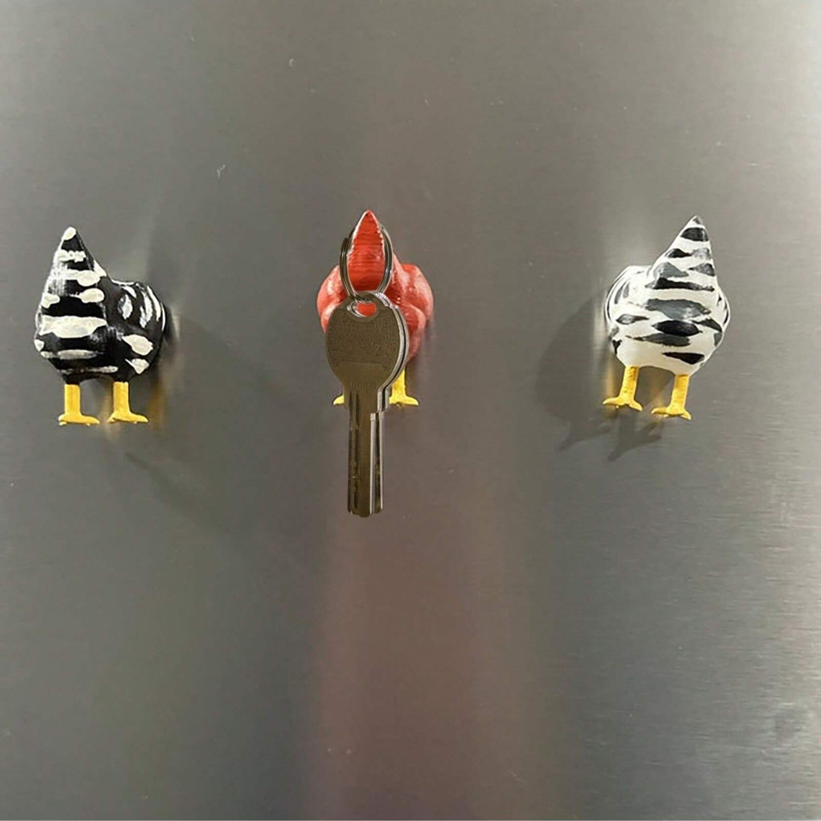 Cartoon Chicken Design Fridge Magnet, 3 Counts/set Cute Decorative Magnets, Personalized Refrigerator Magnet for Kitchen or Office Whiteboard