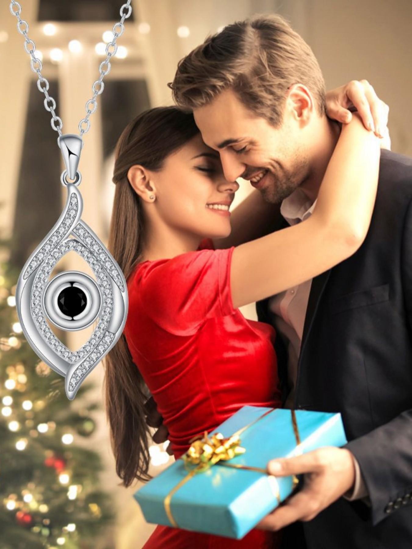 Dark Eye · Guardian Glow Unique evil eye gem necklace with distinctive design.Paired with a preserved rose & teddy bear gift box.Perfect mysterious gift for birthdays, Valentine’s Day, Mother’s Day and Christmas.