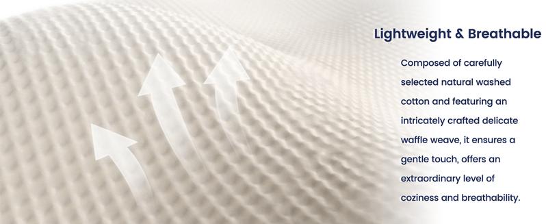 PHF 100% Cotton Waffle Weave Blanket, Lightweight Washed Soft Breathable Blanket Perfect for All Seasons, Stylish Blanket, Great Blanket Layer for Couch Bed Home Decor, Gift Idea