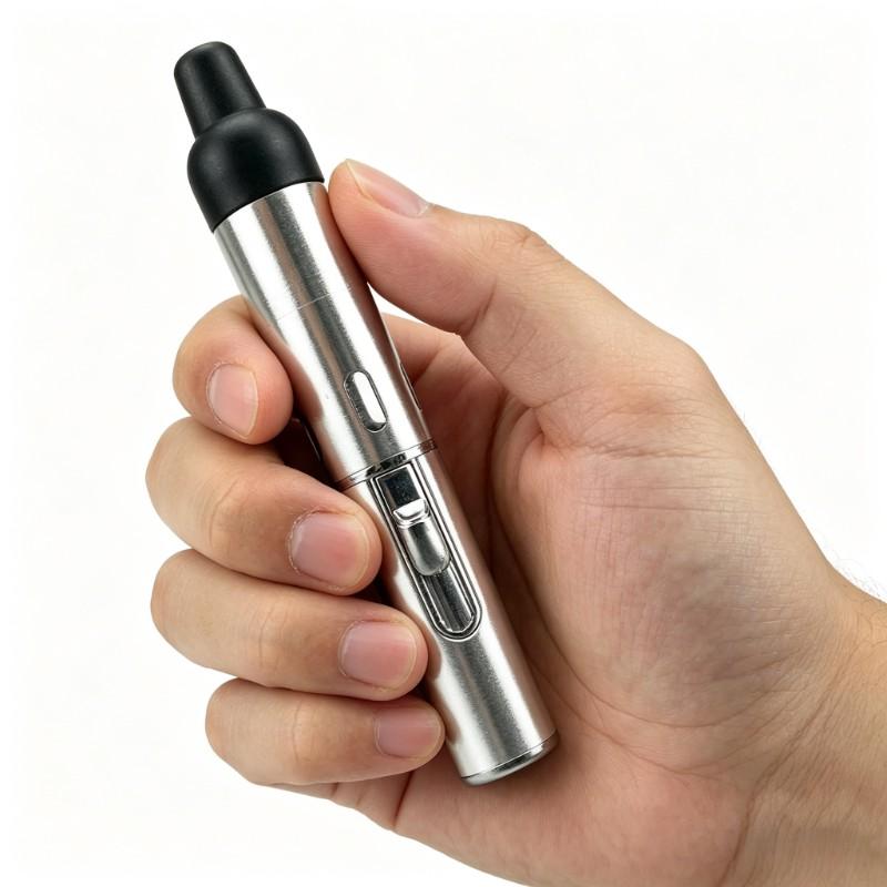 lim Silver Pen Style Windproof Lighter  Refillable Butane Jet Flame Lighter with Durable Stainless Steel Body, Portable Pocket Lighter for Camping, Hiking, BBQ, Candles, Everyday Carry for Men & Women Without gas