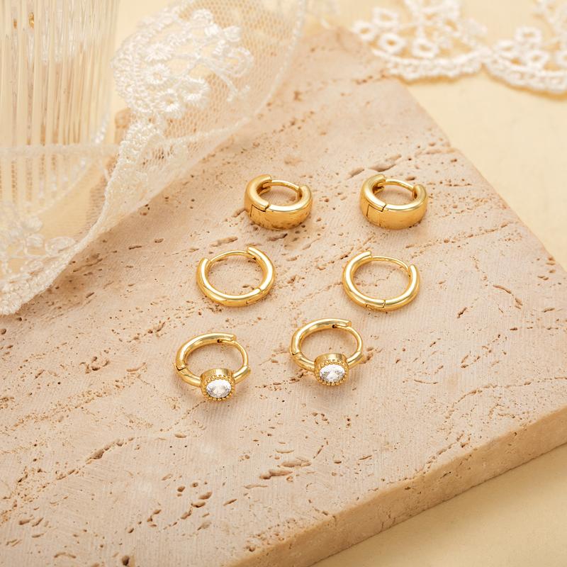 Dearmay 3 Pairs Hoop Earring Sets for Women Hypoallergenic Trendy Waterproof Lightweight Multiple Cartilage Earring for Lobe Cartilage Helix for Women.