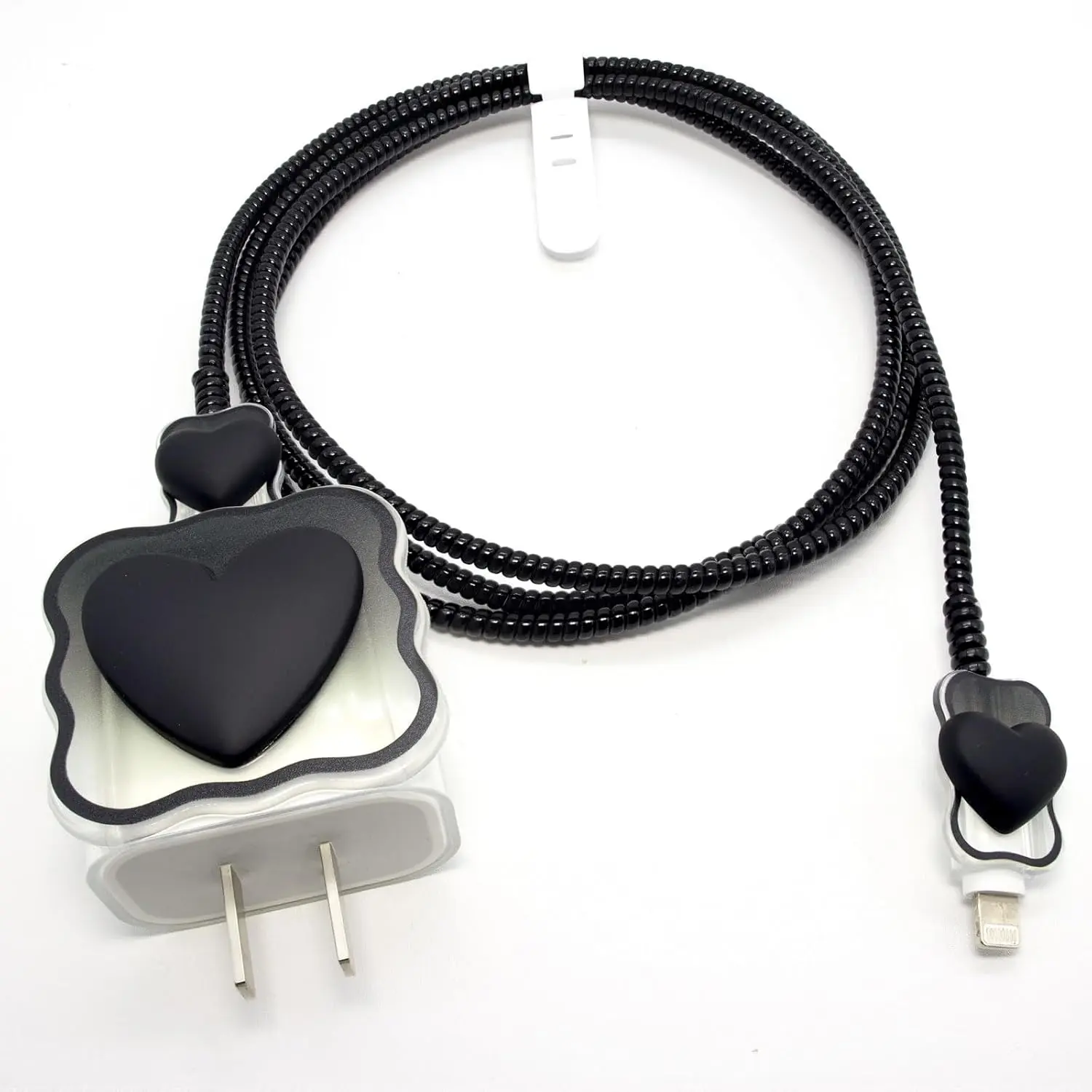 Compatible with  18W/20W USB-C Charger Cover Lovely  Love Heart Waves Clear Soft Charger Protector Cute  Saver for  11 12 13 14 15 16 17 | Pro Max  Power Adapter