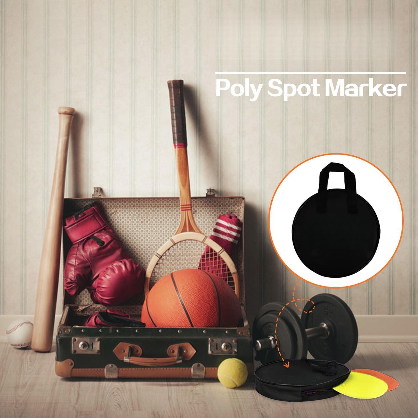 4inch & 9inch Poly Spot Markers for Agility Dot for Gym/PE Training, Dance, 6/12/24 Pcs Round Multiple Color & Size Rubber Non-Slip Spot Marker for Games, Floor Dots and Sport Activities