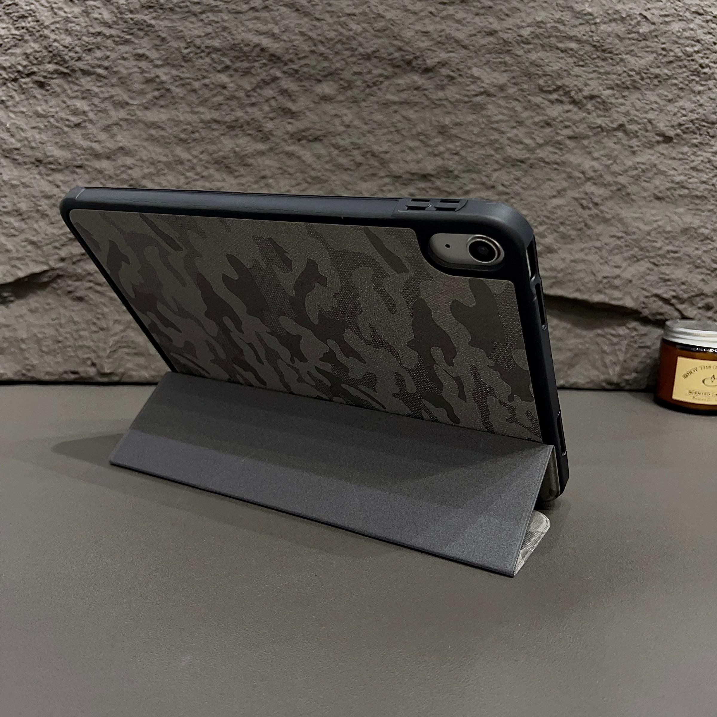 Creative Military Camo Foldable Tablet Case for iPad 11/10 Gen, Pro 11/12.9 Inch, Air 11/13, Anti-Drop Protective Cover, Tablet Casing