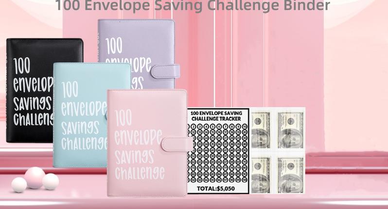 [CLOUDSEA]100 Envelopes Money Saving Challenge Binder, Budget Binder Savings Challenges Book with Cash Envelopes, A5 Budget Planner Book to Save $5,050