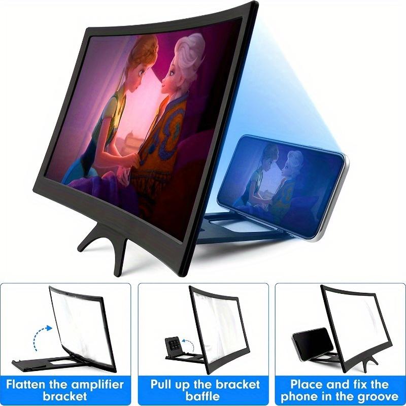 12.0 Inch Phone Amplifier, 3D Screen Expander, Foldable Phone Stand with Screen Enhancement, Perfect Gift for Movies, Videos, Games