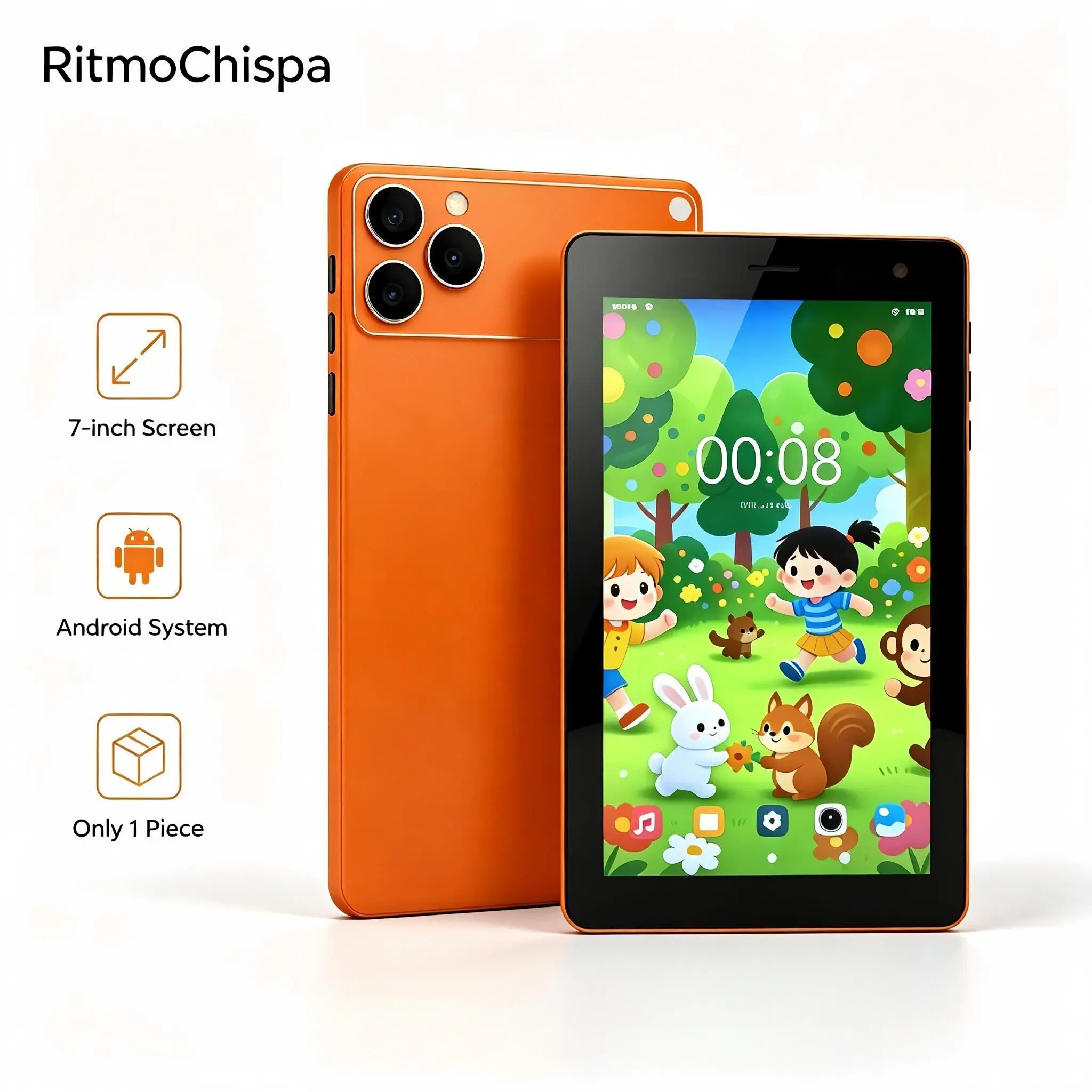 7 Inch Tablet PC, 1024×600 HD Eye-Care Screen, 16GB Storage (Expandable up to 128GB via TF Card), SIM Slot, Lightweight Portable Tablet for Video & Music, Suitable for All Ages