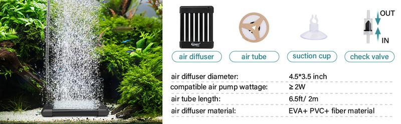 hygger aquarium bubble tube Non-Clogging Fish Tank Bubbler, Aquarium Air Stone with Special EVA Material, Air Bubbler for Nano Air Pump Fish Tank Small Bucket and Hydroponics