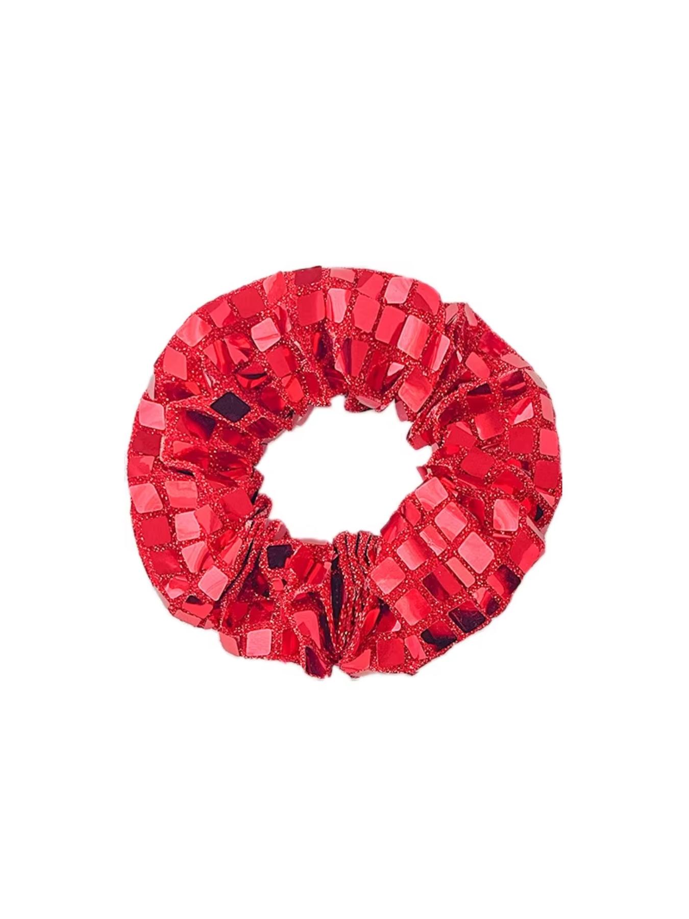 New Mirror Square Rhinestone Hair Ties for Women, High Elasticity Ponytail Holders, Casual All Seasons Hair Accessories, Pack of 5