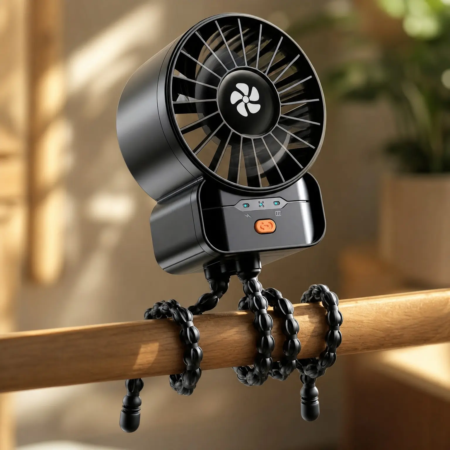 Portable Stroller Fan - 4-Speed Rechargeable USB Fan, Quiet Clip-On Baby Fan for Stroller, Crib & Travel - Compact Battery-Operated Cooling Fan for Baby Comfort on the Go