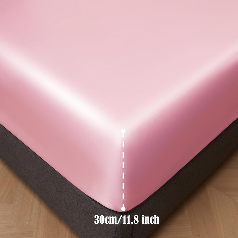 Solid Color Fitted Sheet Set, 3 Counts/set Including 1 Fitted Sheet & 2 Pillowcases without Filler, Soft Comfortable Bedding Set for Bedroom, Dormitory, Halloween Decor