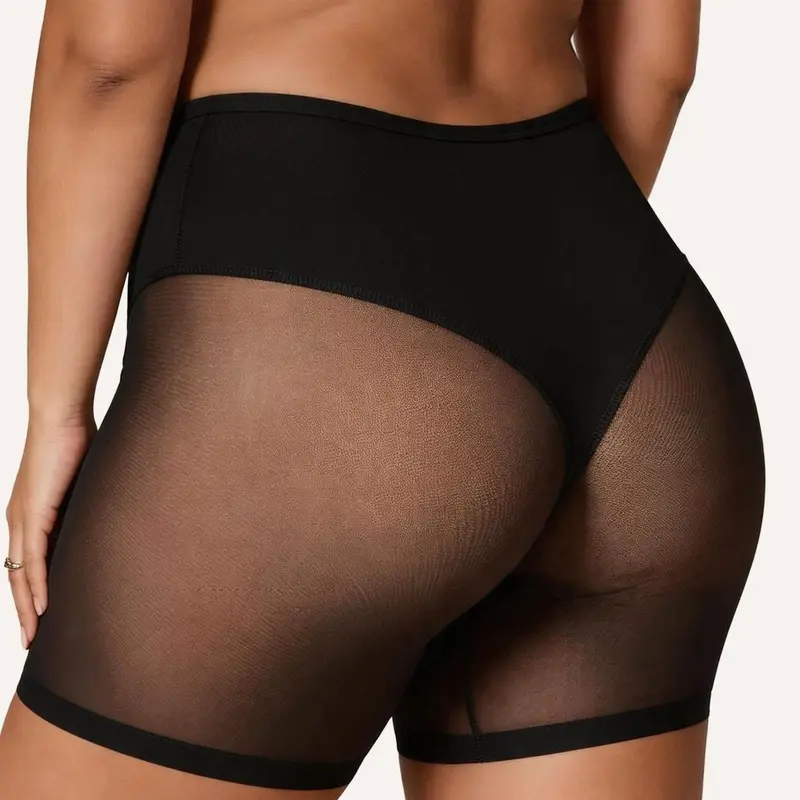 Women's High-Waist Seamless Mesh Shaping Shorts, Shapewear for Firm Tummy Control, Medium Pressure, Comfortable for Daily Wear and Fitness Underwear, Seamless Shaper Shorts