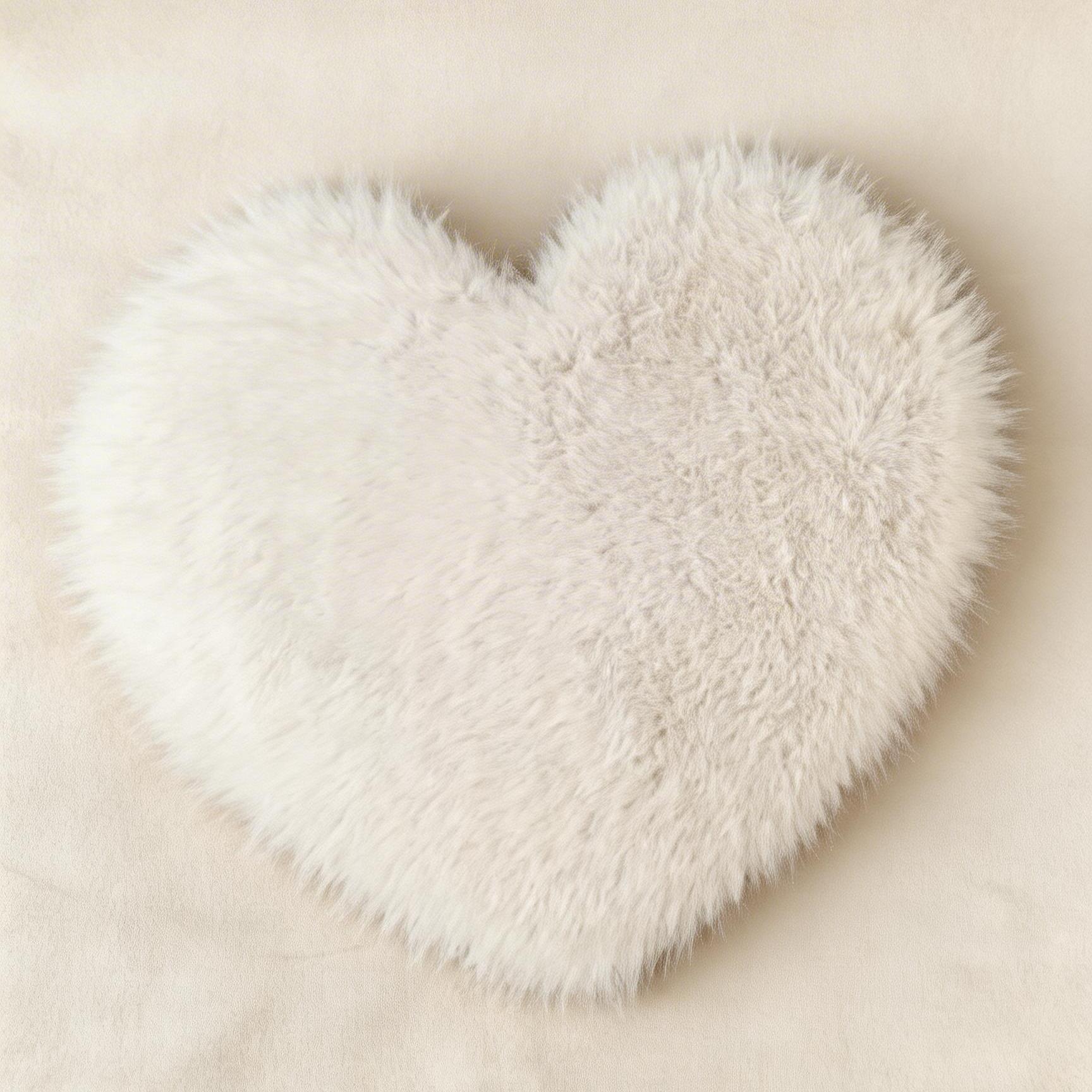 Heart-Shaped Plush Blanket, Cute Style Home Daily Photography Background, Suitable for Newborn Baby Photoshoots, Soft and Cozy