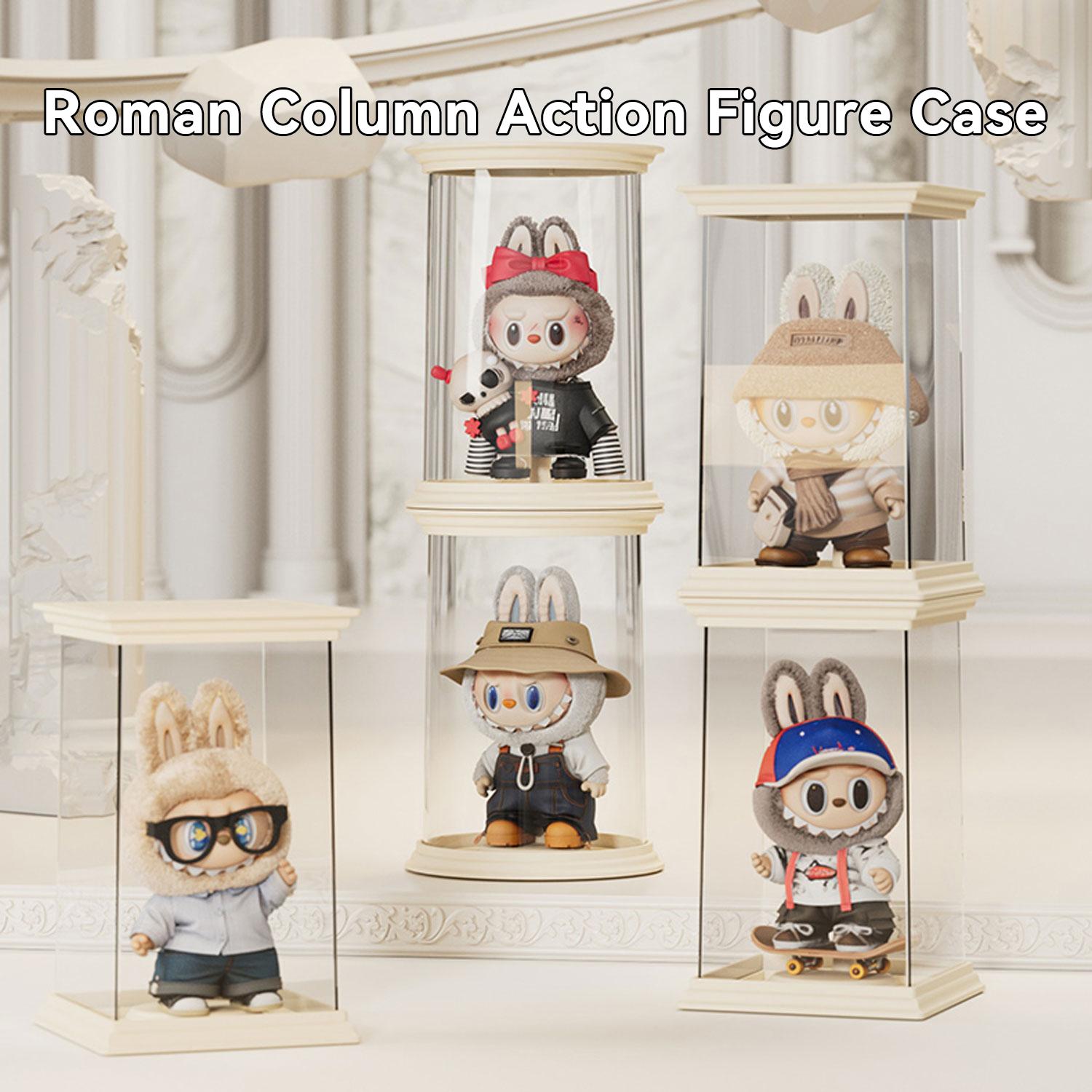 Independent Plush Hanging Storage Display Jar, Display Container, Includes Support Stand, Doll Holder Rack, Labubu Blind Box Organizer, Roman Column Shape