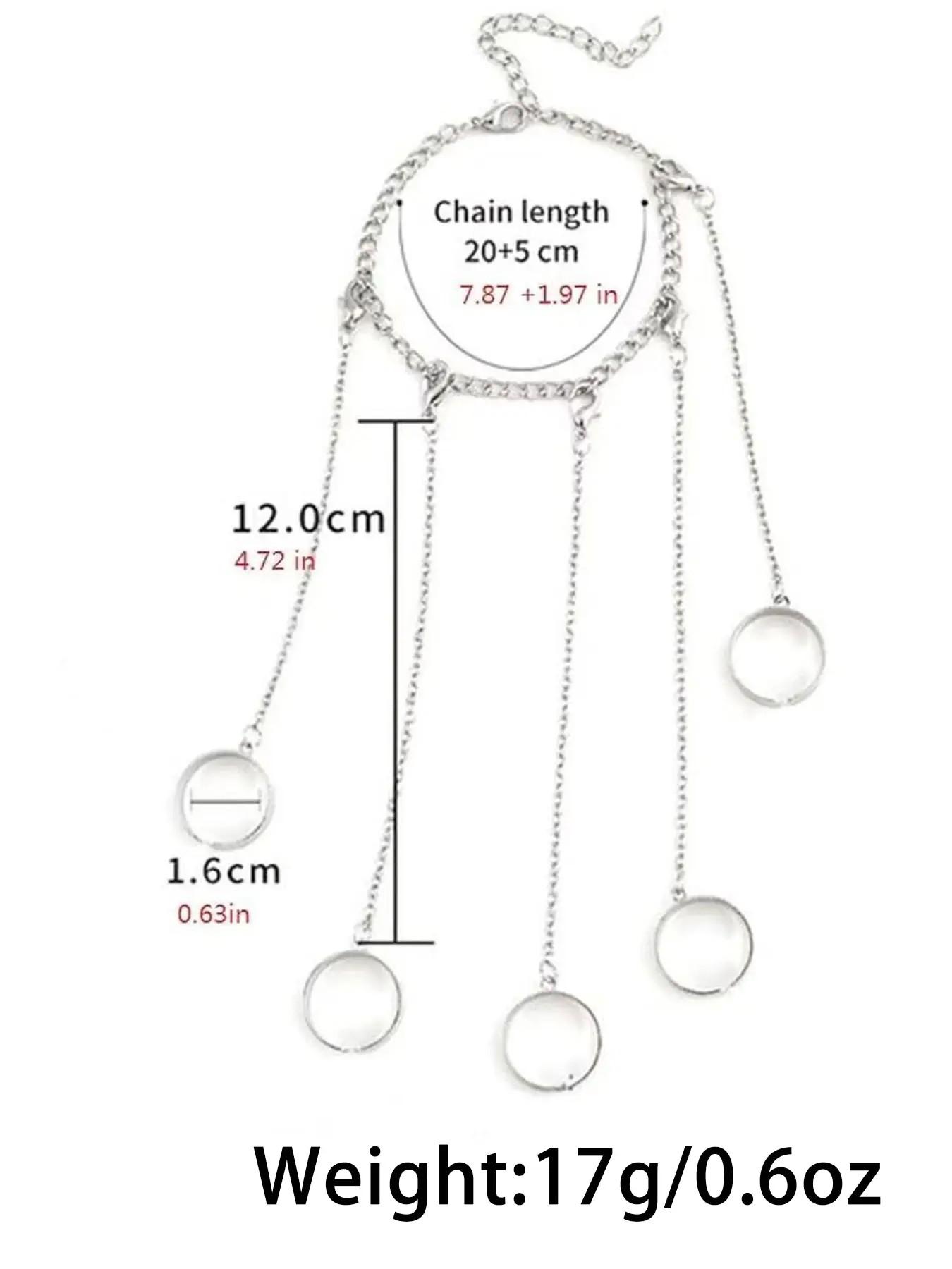 Punk Tassel Bracelet with Slave Finger Rings, Gothic Hand Harness Hip Hop Kurapika Chain for Women, Stylish Accessory, Bracelet Set, Punk Style Jewelry, Gothic Witch Jewelry, Fashionable Jewelry
