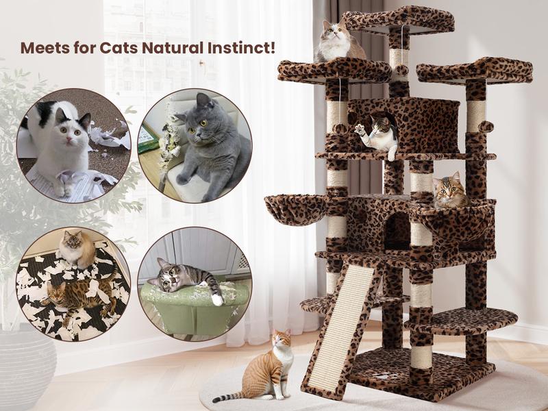 SHA CERLIN 73in Corner Cat Tree for Indoor Cats -Save Space with Multi-Level Perches, Condo, Sisal Scratching Posts#ChristmasGifts#TikTokShopBlackFriday