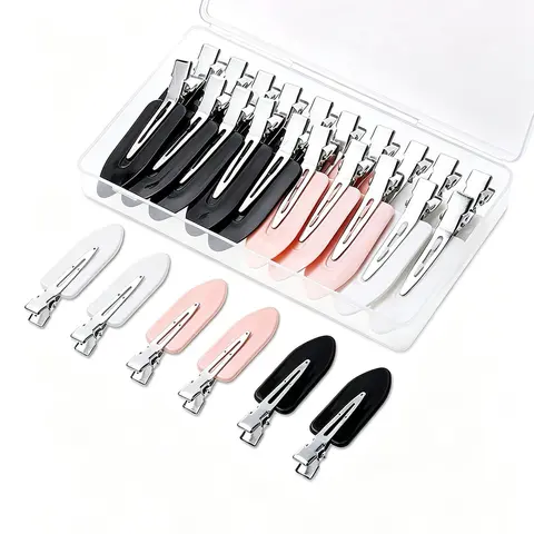 20pcs No Bend Hair Clips, Clip Design, No Crease Flat Barrettes with Storage Box, Creaseless Styling Pin Curl Clips for Hair Waves Bangs and Makeup Application