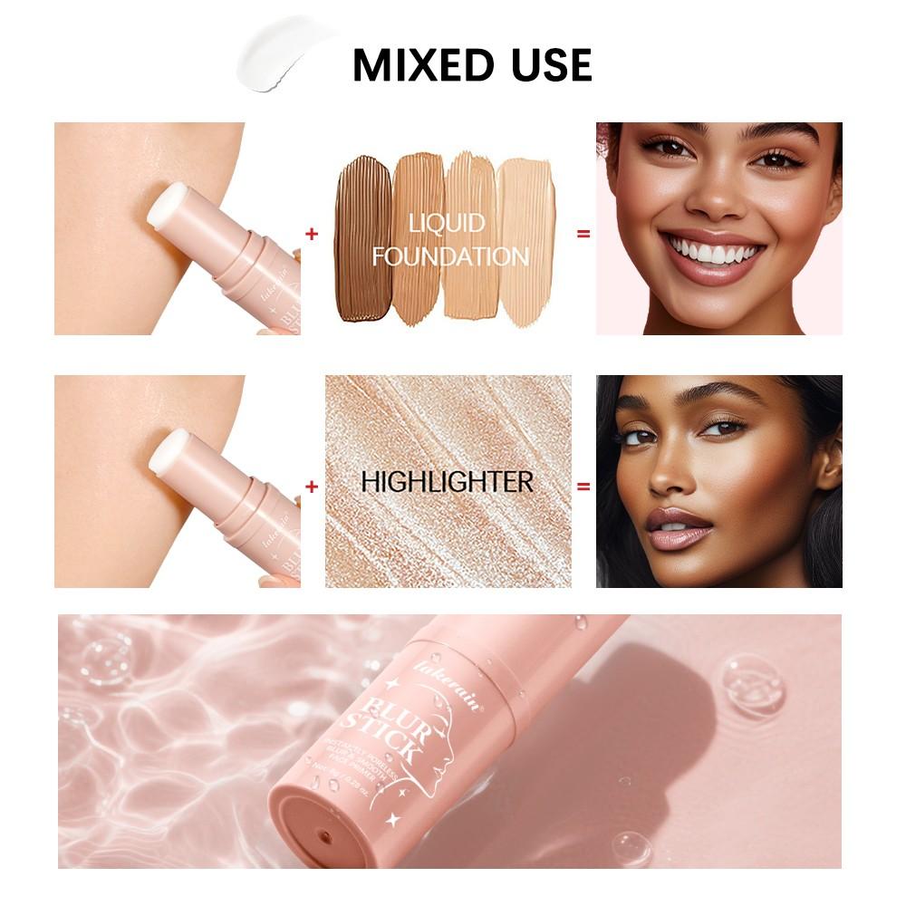 Lakerain BLUR STICK Pore-Blurring Poreless Primer with Pore Refinement Minimizes Pores & Controls Shine, Smooths Skin for Matte Finish, Flawless Finish Makeup, Water-Resistant & Non-Greasy, Ideal for Oily/Combination Skin Makeup Base & All-Day Wear