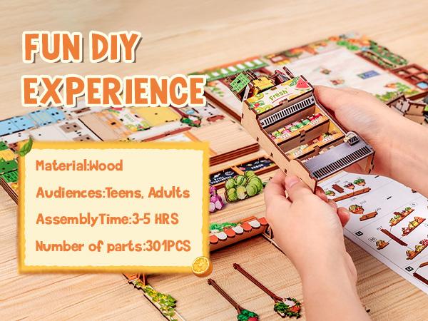 CUTEBEE The Greens’ Grocery DIY 3D Dollhouse Kit  Miniature Wooden Black Friday Gift Tiny House Book Nook Handmade Creative Room Decor for Teens Adults Holiday Christmas Gift - Playhouse