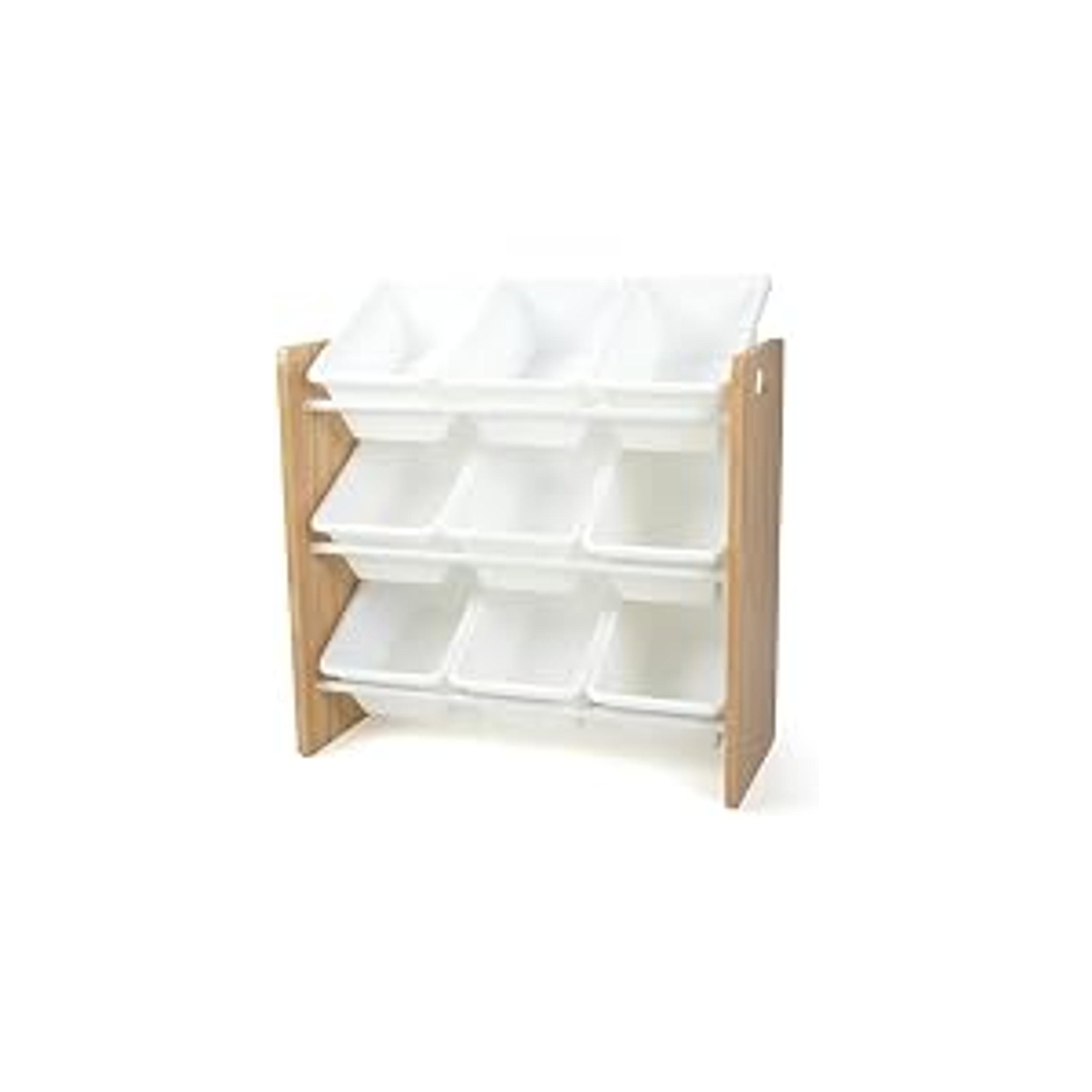 Toy Storage Organizer with 16 Removable Storage Bins for Kids Playroom, 4-Tier Toddler Toy Organization and Storage, Walnut/Primary Toy Storage Organizer with 16 Removable Storage Bins for Kids Playroom, 4-Tier Toddler Toy Organization and Storage, Walnut/Primary