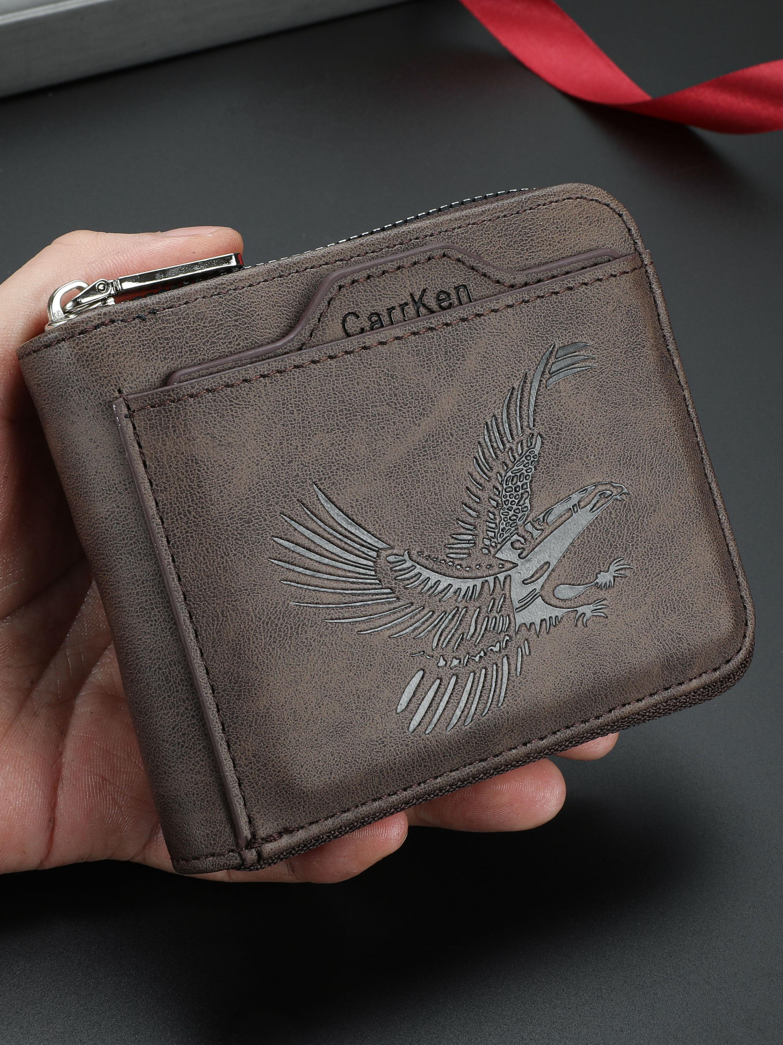 2026 Premium Eagle Embossed Leather Wallet for Men – New Slim Bifold Design with RFID Security, Multiple Card Slots & ID Window – Durable Genuine Leather Trifold Alternative for Business & Casual Use -RR 2026 Premium Eagle Embossed Leather Wallet for Men – New Slim Bifold Design with RFID Security, Multiple Card Slots & ID Window – Durable Genuine Leather Trifold Alternative for Business & Casual Use -RR