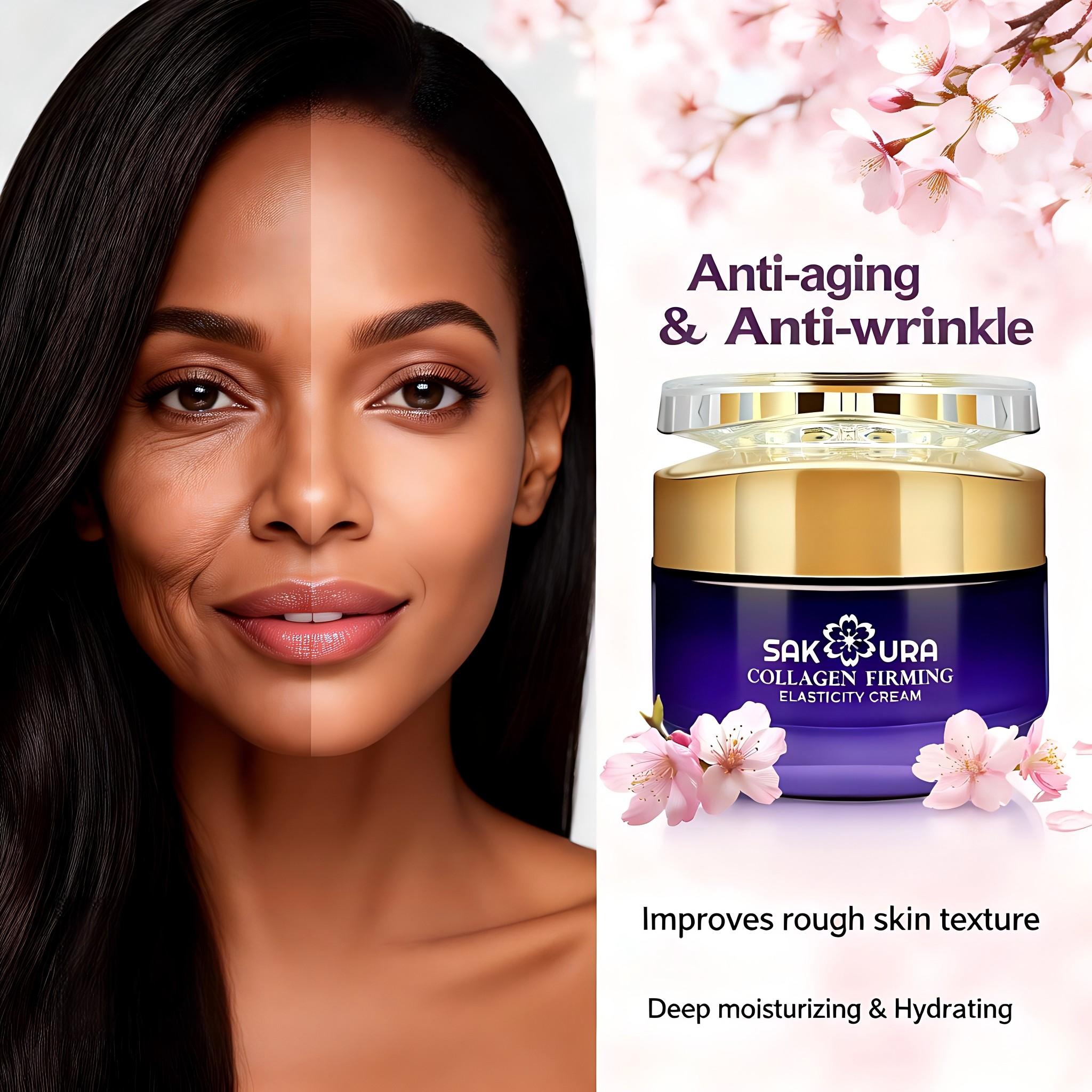 Multi-Effect Cherry Blossom Anti-Wrinkle Moisturizing Cream, Firming and Brightening, Hydrating and Soothing, Single Item Balm