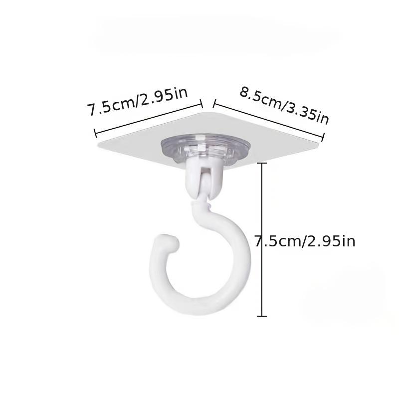 2PCS Ceiling Rotating Hook Ceiling Inverted Hook Special Non Perforated Non Marking Roof Wall Ceiling Strong Hanging Door Adhesive Hook