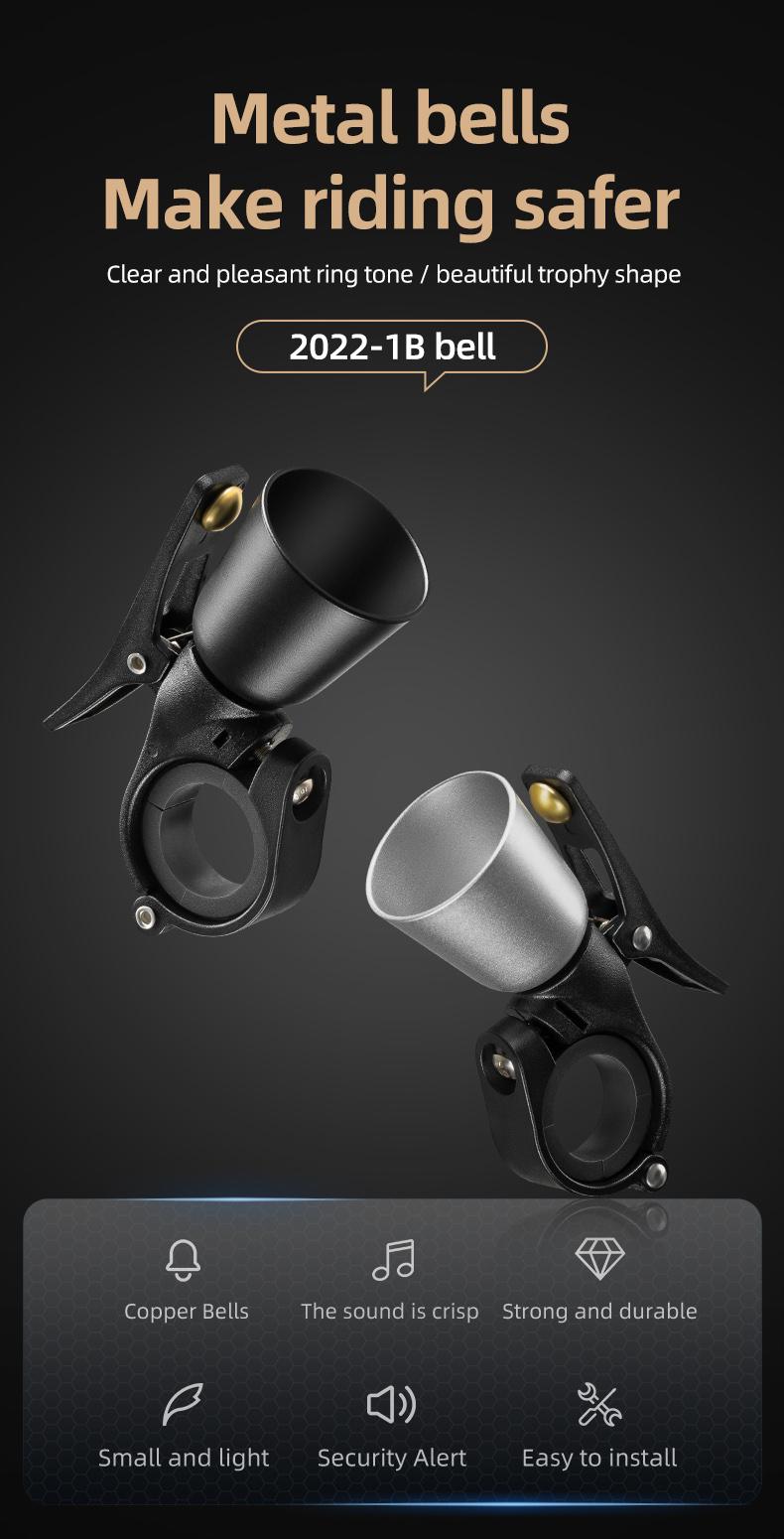 ROCKBROS Bike Bell Classic Bicycle Bell Mountain Bike Bells for Adults with Loud Sound and Fit for 0.87-1.25in/22.2-31.8mm Bicycle Handlebars