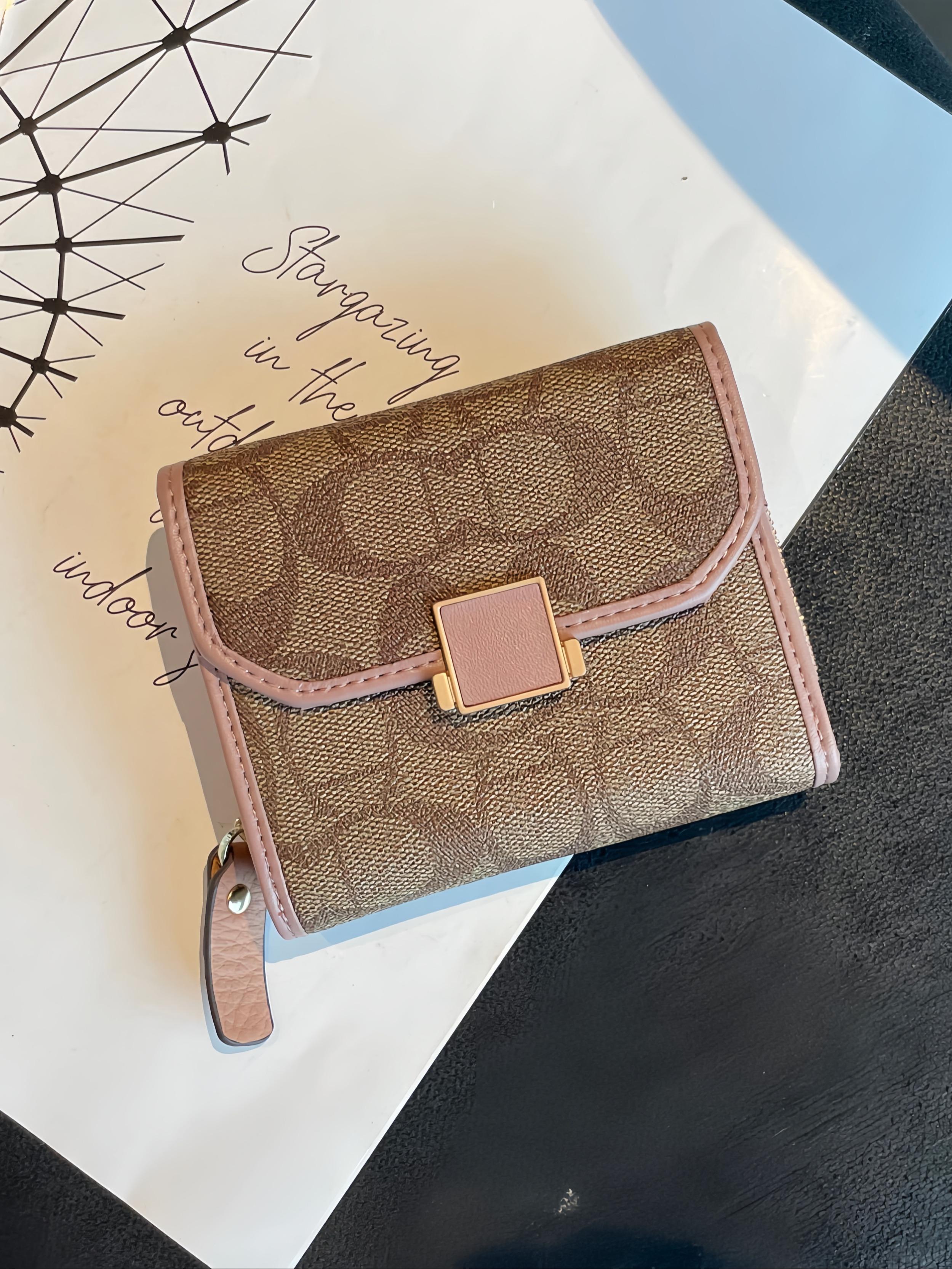 Women's Short Wallet Card Holder, New Foldable Leather Coin Purse, Unique Design High-End Small Wallet, Trendy Fashion Accessory