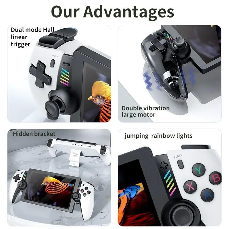 Portable Game Console M28, Supports Ps2 Large 3D Games, Dual Analog Sticks, Dual Vibration Motors, Hidden Stand, Ideal for Retro Gamers