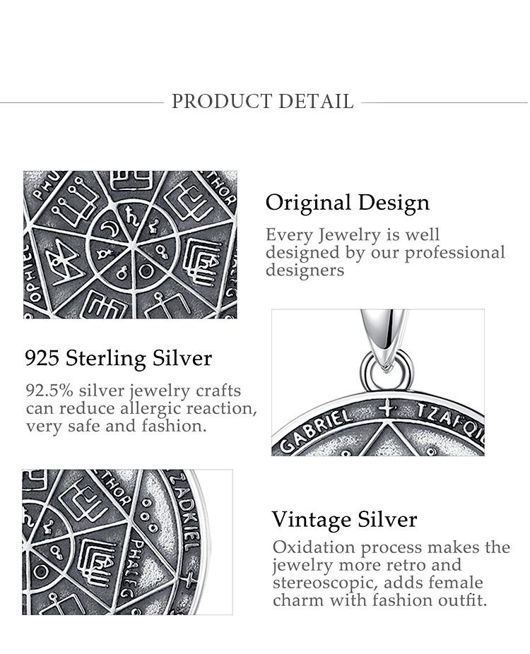 Antique Seal of Seven Archangels Necklace, Protective Solomon Pendant, Archangel Michael Talisman Amulet, Spiritual Jewelry Gift For Men Antique Seal of Seven Archangels Necklace, Protective Solomon Pendant, Archangel Michael Talisman Amulet, Spiritual Jewelry Gift For Men