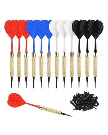 Magnetic Darts - 24 Count Plastic Wing Replacement Darts with Durable Safe Tips for Magnet Dartboard, Outdoor Games Toy for Kids