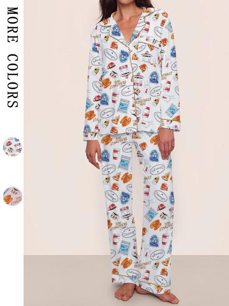 Gilmore Girls Matching Pajamas Set， Women's Cozy Fleece Loungewear, Long Sleeve Top ，Elastic Waist Pants， Cute Stars Hollow Themed Christmas Gift.