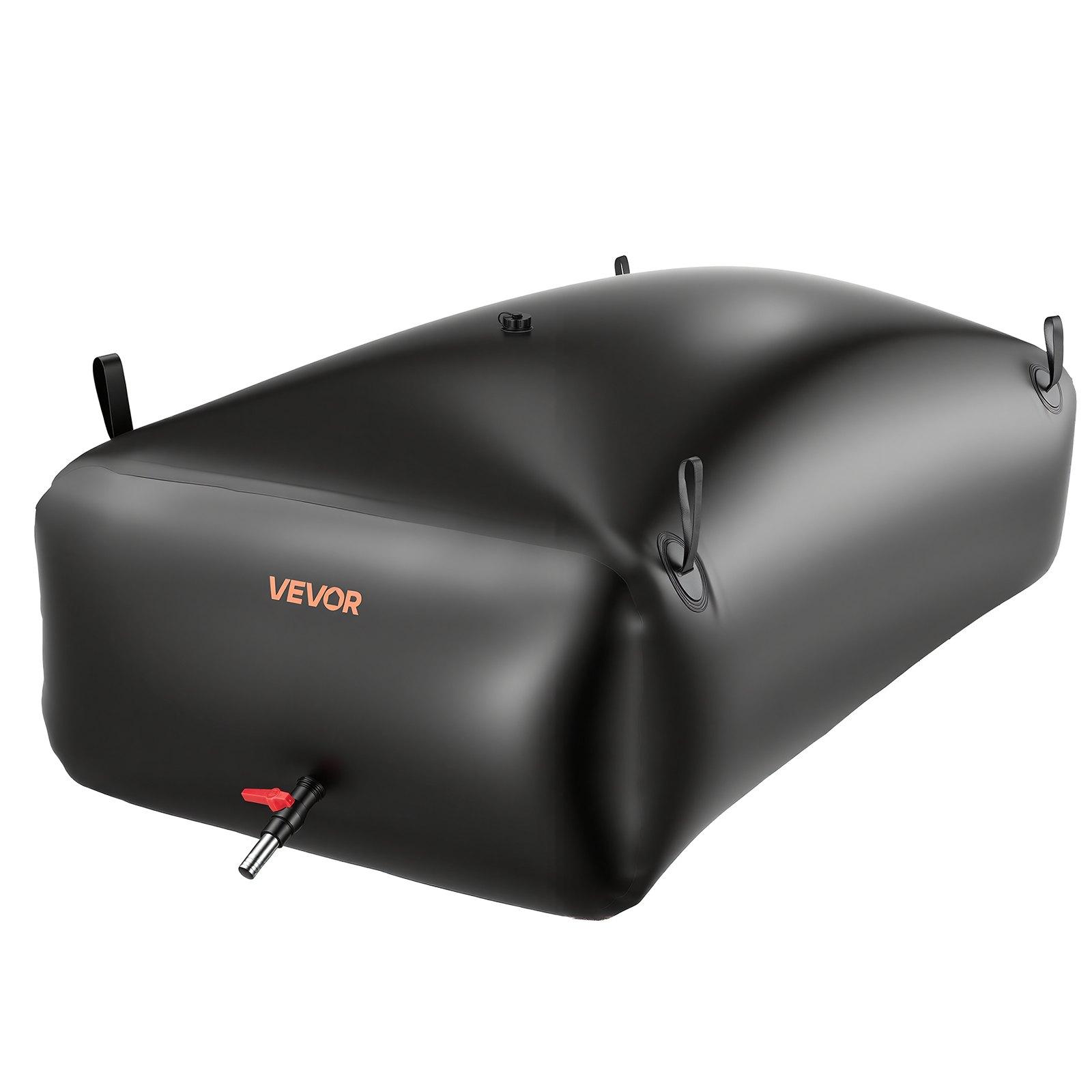 【Summerfinds】VEVOR Water Storage Bladder, 264.2 Gal Collapsible Water Storage Bag, Wear-Resistant 1000D PVC Soft Waters Bag, Leakproof Camping Tank Containers for Garden Irrigation RV Emergency Use, Black
