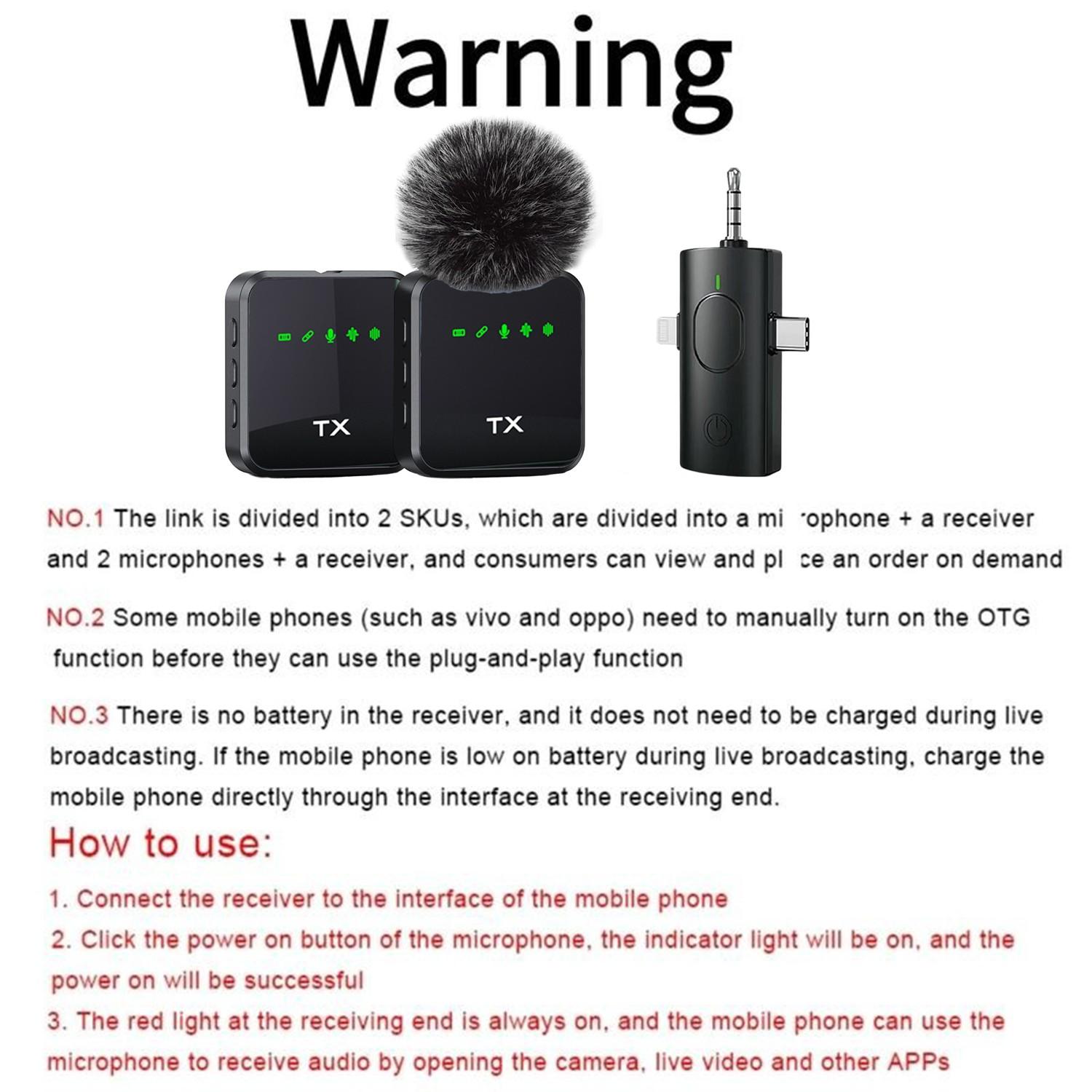 F11 Three-In-One Wireless Lapel Microphone, Short Video Shooting Phone Noise Reduction Live Streaming Mic, Professional Quality Recording