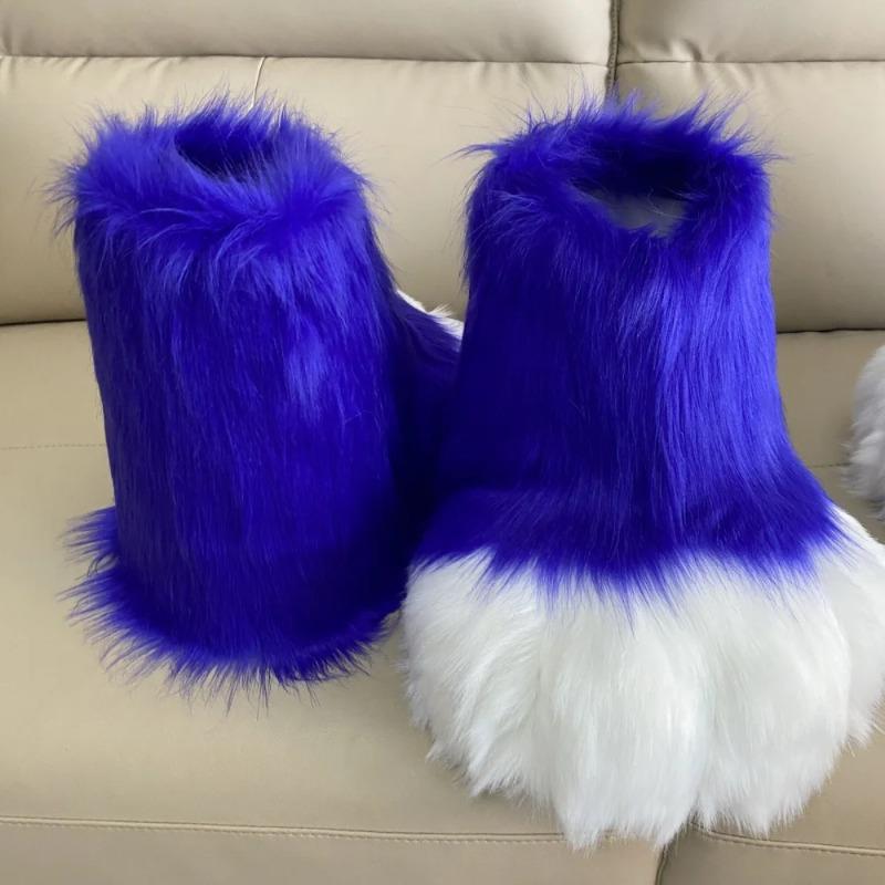 New Kig Fursuit Cosplay Paw Shoes Furry Fursuit Cosplay Rubbit Cat Boots Cute Fluffy Animal Manga Party Cos Wearable Costume
