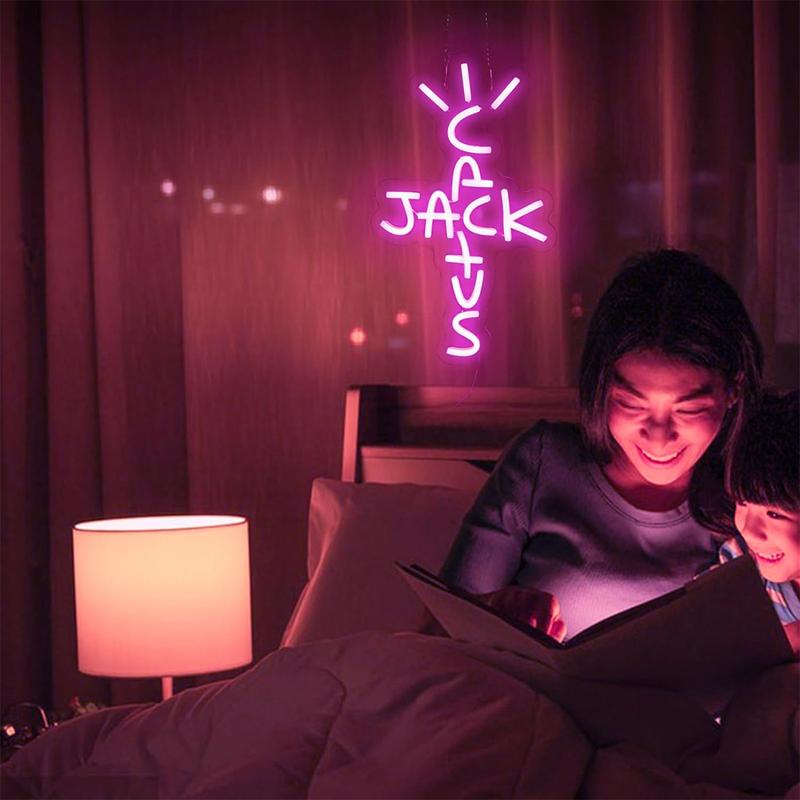 Cactus Design Neon Sign, USB Powered Creative LED Neon Light, Neon Accent Lights, Decorative Neon Sign for Bedroom, Room, Office, Home Decor