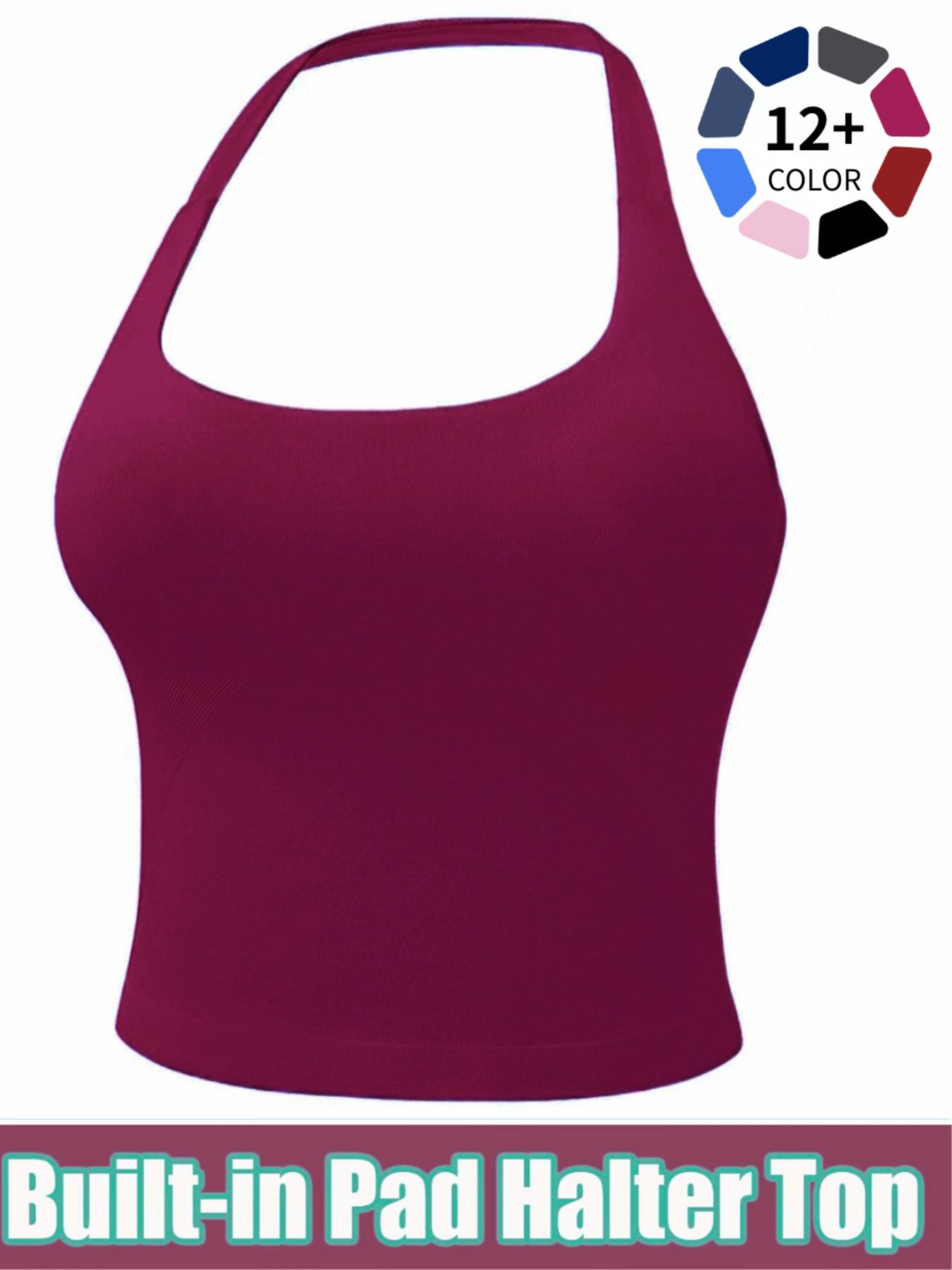 Women's Halter Neck Yoga Tank Top, Seamless Design for Gym, Yoga & Daily Wear, Comfortable Women's Activewear