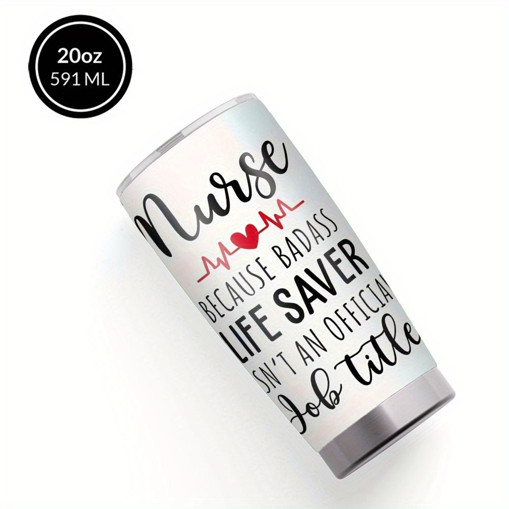 SAXUMOUT Humorous Nurse Design Coffee Mug, 304 Stainless Steel Insulated Tumbler with Lid & Straw, Beverage Container & Travel Cup for Hot & Cold Drinks, 20oz Camping Drinkware, Ideal Gift for Birthday, Holiday, Parties, Nurse Day, Thanksgiving, Christmas