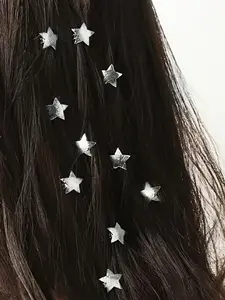 10pcs Star Braided Hair Clips, Metal Pull-Through Bean Clip, Unique Fashion Hair Accessories, Stylish and Trendy Design