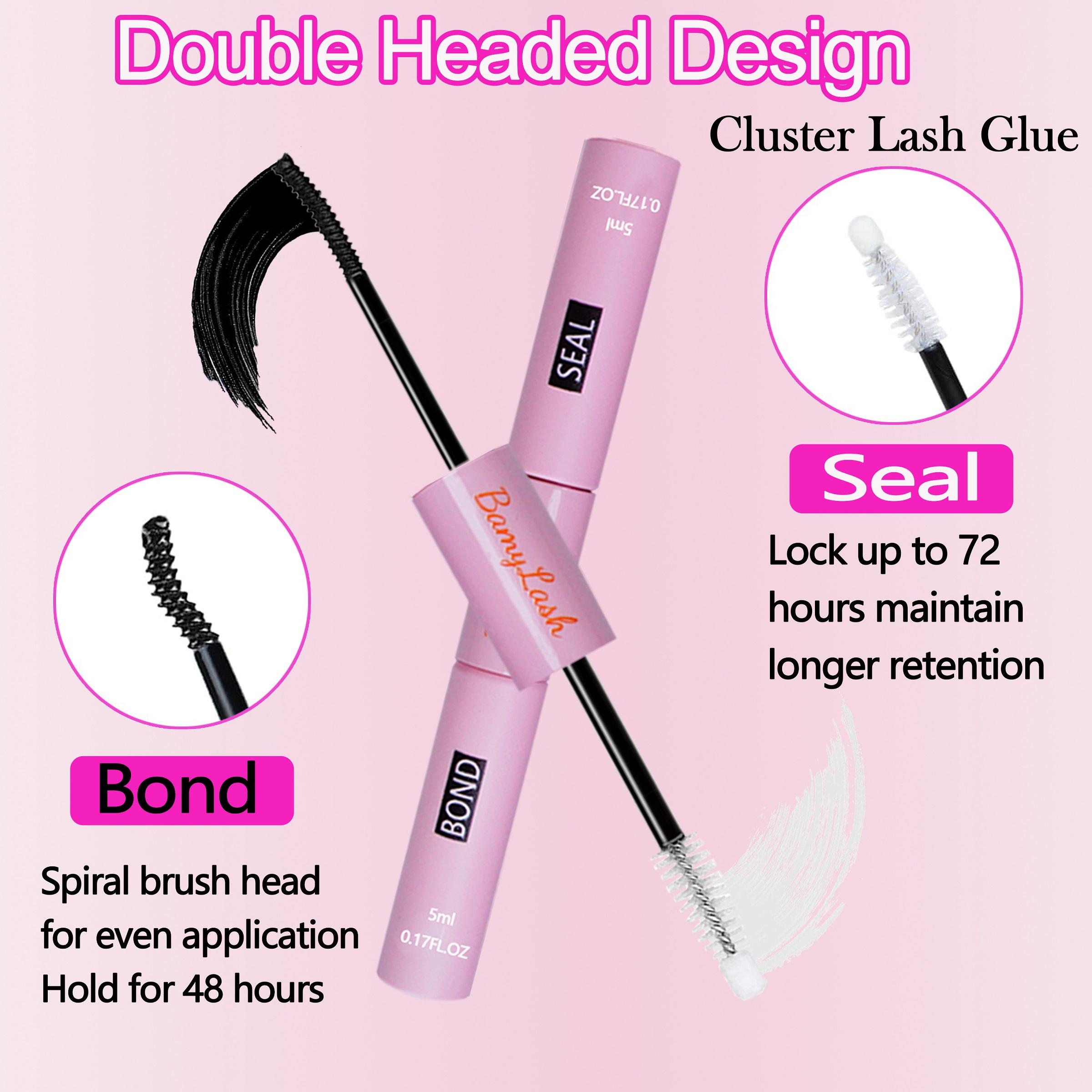 3-Box 3D Wispy Individual Cluster Lash Set - Ultra-Thick Volume, Curly Mixed Lengths - DIY Eyelash Extension Kit with Lash Bond, Seal, Remover, Applicator & Lash Brush - Everyday Eye Makeup, Gifts for Friends