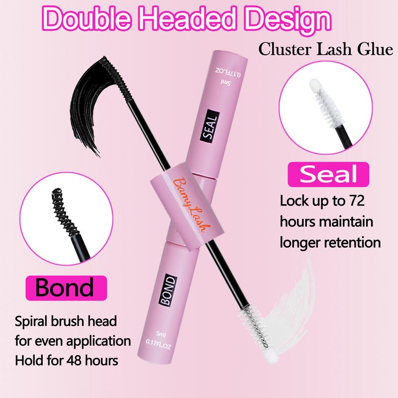 3-Box 3D Wispy Individual Cluster Lash Set, Individual Lash Extensions - Ultra-Thick Volume, Curly Mixed Lengths - DIY Lash Extension Kit with Lash Bond, Seal, Remover, Applicator & Lash Brush - Everyday Eye Makeup, Gifts for Friends