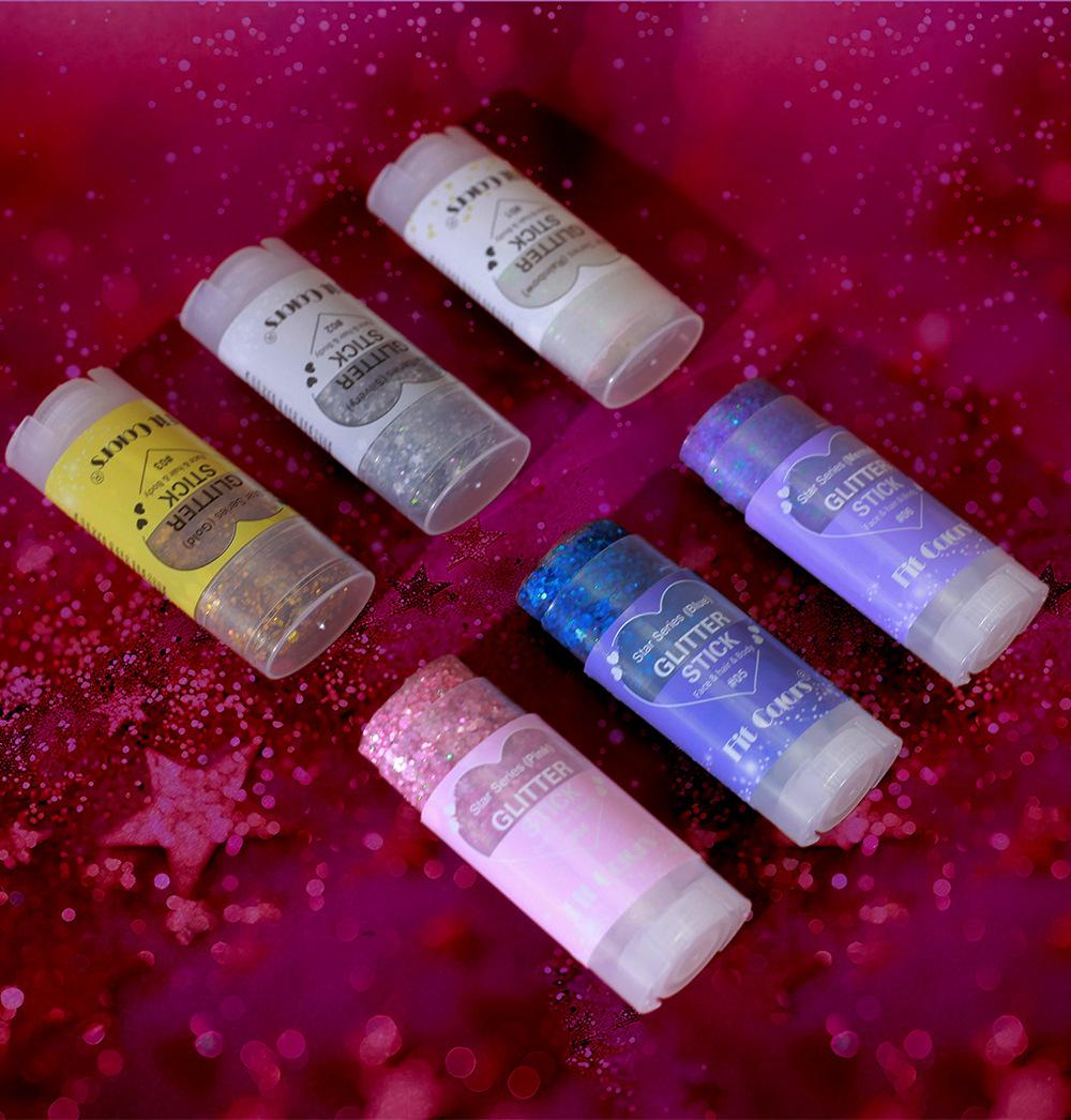 1PC Fit Colors Glitter Stick, 12 Colors Available, Holographic Chunky Glitter, for Face Hair & Body, Long-Lasting, for Festival Rave & Game Day Fan Party, Body Glitter Gel, Cosmetic Sparkle Stick