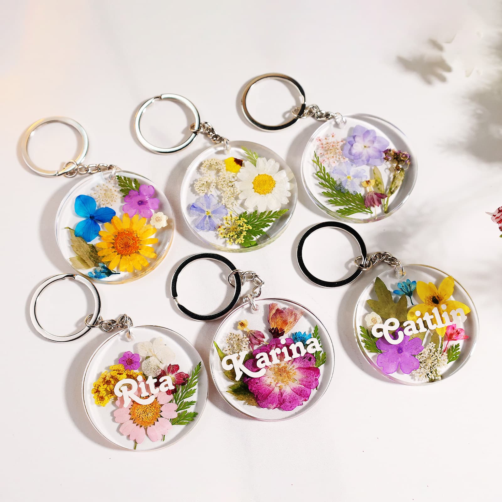 21-Cavities Keychain Resin Molds with Hole, 4 Sizes 2.95'' 2.76'' 2.36'' 1.97'' Flat Circle Round Silicone Molds for Resin, Epoxy Resin Molds for DIY Christmas Ornaments,Wedding Favor- LET'S RESIN